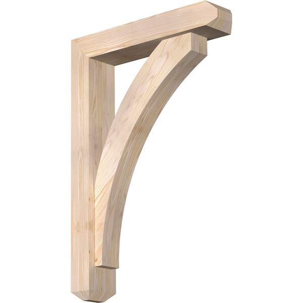 Ekena Millwork Thorton Craftsman Smooth Bracket w/ Offset Brace, Douglas Fir, 5 1/2"W x 26"D x 38"H BKT0604X26X38THR04SDF - main